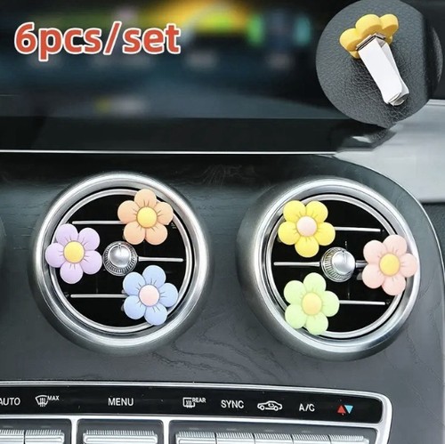 Cute flower car vent clip - 6x,