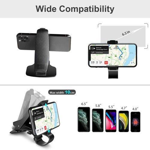 Black car dashboard holder hud - black,